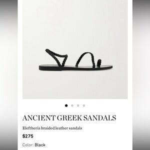 Ancient Greek Eleftheria Leather Sandals - black size 39